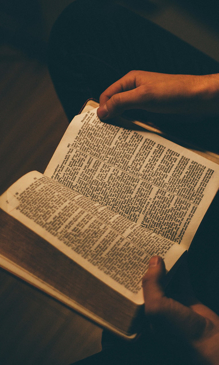 a man reading his Bible